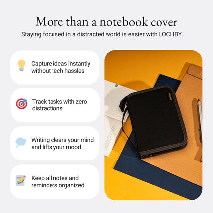 LOCHBY® Field Folio A6 | Zipper Journal Notebook Cover | Water Resistant Waxed Canvas | Perfect for Travel, Art, Bullet Journal