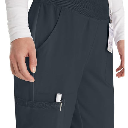 Dickies EDS Essentials by Women's Knit Waistband Scrub Pant Medium Petite Pewter
