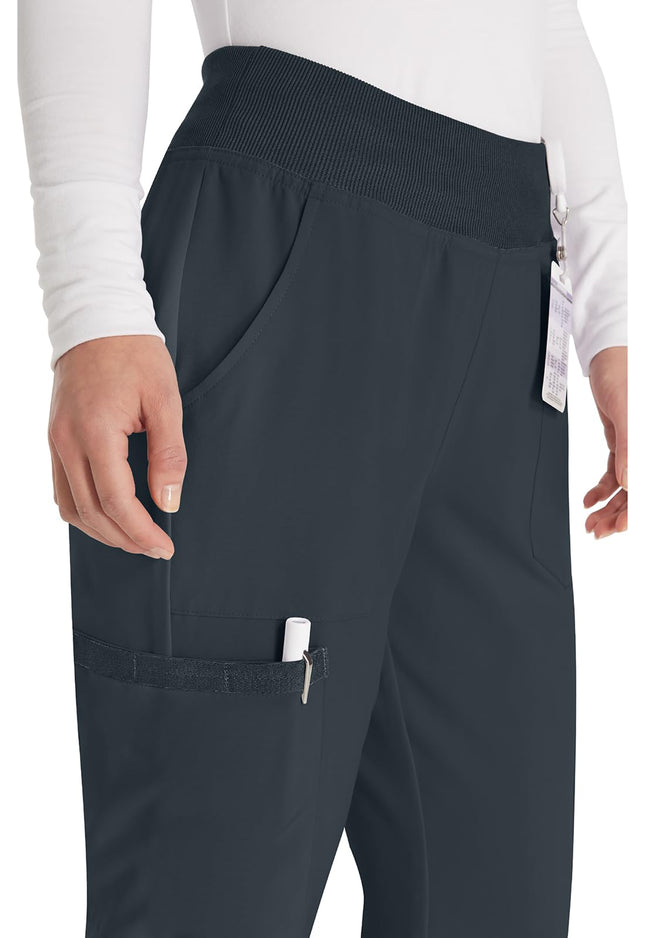 Dickies EDS Essentials by Women's Knit Waistband Scrub Pant Medium Petite Pewter