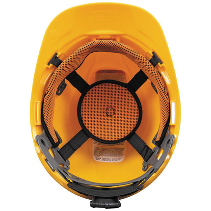 Casco de seguridad, sin ventilación, estilo gorra, amarillo