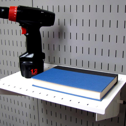 Wall Control ASM-SH-1609 W 9" Deep Pegboard Shelf Assembly for Wall Control Pegboard Only, White