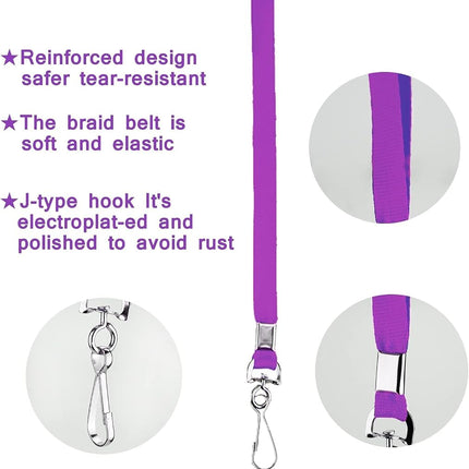 Bulk Lanyards Lanyards for ID Badges,Lanyards with Swivel Hook Clips for Name Tag Lanyard ID Holder (Purple, 100 packs)