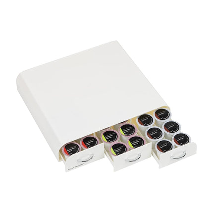 Organizador de Cápsulas de Café Individuales Mind Reader con 3 Cajones, Capacidad para 36 Cápsulas, para Encimera, 34.3L x 31.1W x 6.4H cm, Blanco