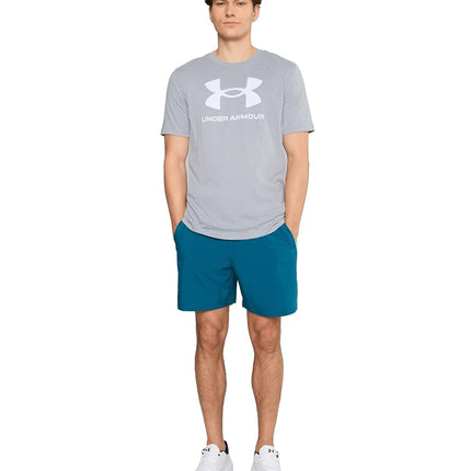 Under Armour Men's Sportstyle Logo Short Sleeve T Shirt, (037) Steel Light Heather / / White, XXXXXL