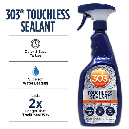303 Products Touchless Sealant - SiO2 Water Activated Paint & Glass Protection - Spray On, Rinse Off - Lasts 2X Longer Than W- Deep, Wet Shine, 32 fl. oz. (30394CSR)