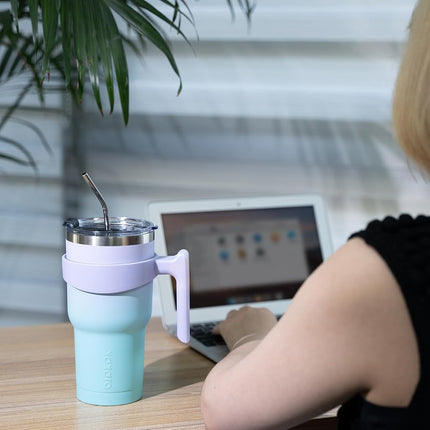BJPKPK 1200 ml Tumbler with Handle & Straw, Insulated Stainless Steel Mug