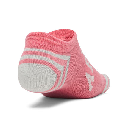 Under Armour Unisex Adult Essential No Show Socks (6-Pairs), (601) Bittersweet Pink / Stone / Stone, Large