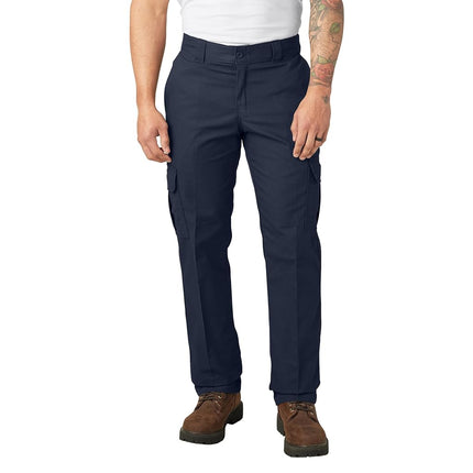 Pantalones cargo elásticos de corte recto. Azul marino oscuro, 50 30