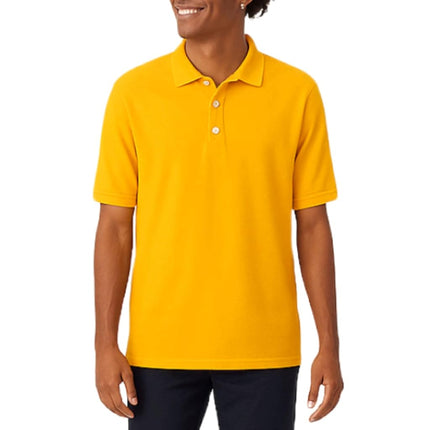 French Toast Boys' Short Sleeve Pique Polo, Gold, 