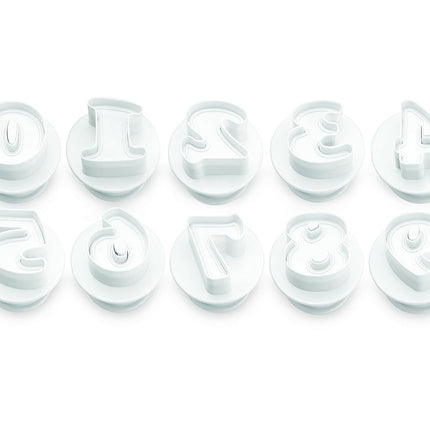 Ateco Plunger Cutters 5872 - Numbers - 0 to 9 10-Piece Set White