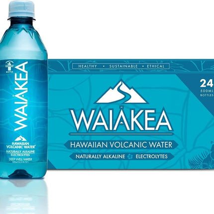 Waiakea Hawaiian Volcanic Alkaline Water 500mL (Pack of 24)