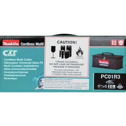 Kit de cortadora múltiple inalámbrica Makita PC01R3 de 12 V máx. CXT® Litio-Ion (2.0 Ah)