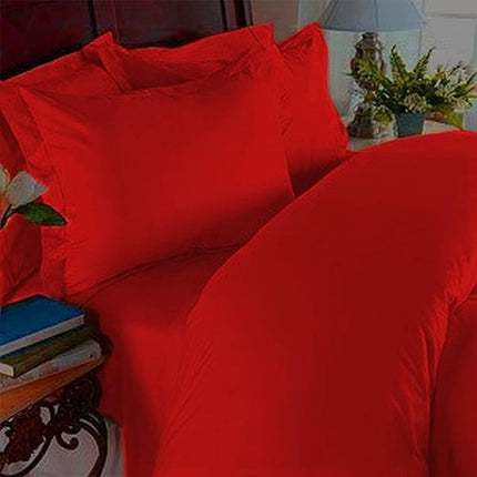 Elegant Comfort Wrinkle & Fade Resistant 1500 Premium Hotel Quality Microfiber 4-Piece Sheet Set Ultra Soft Set includes Flat Sheet, Fitted Sheet and 2 Pillowcases, King, Red