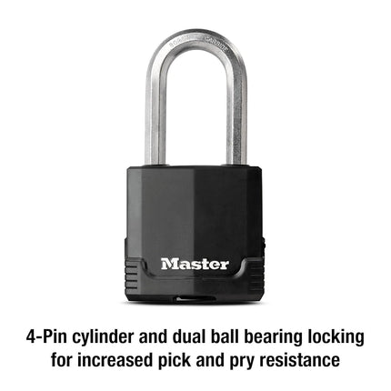 Master Lock M515XDLH Magnum Heavy Duty Padlock with Key, 1 Pack, Black
