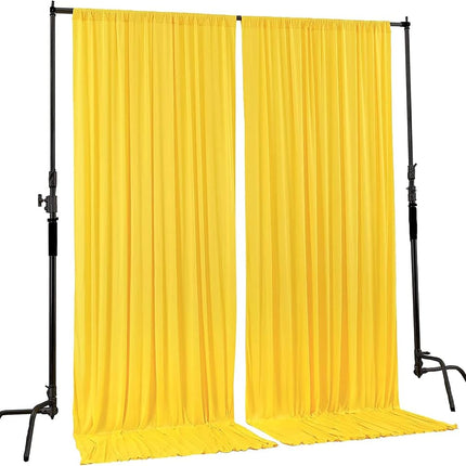 AK Trading CO. Rideaux en polyester 3 m x 3 m avec poches pour tringle – Décorations pour mariage, cérémonie, fête, maison, fenêtre – Jaune