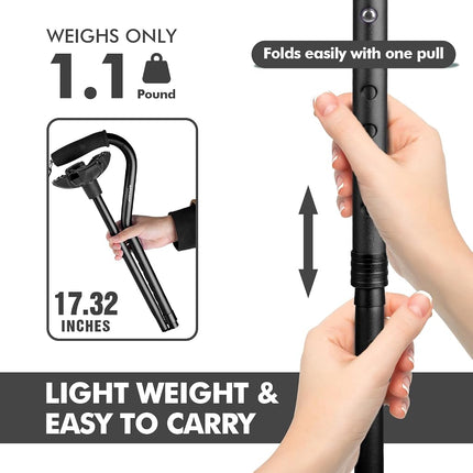 GPTCAMP Walking Cane Quad Base Self Standing 300lbs for Seniors
