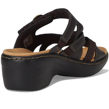 Clarks Women's Merliah Holly Slide Sandal, Dark Brown Leather, 9 UK