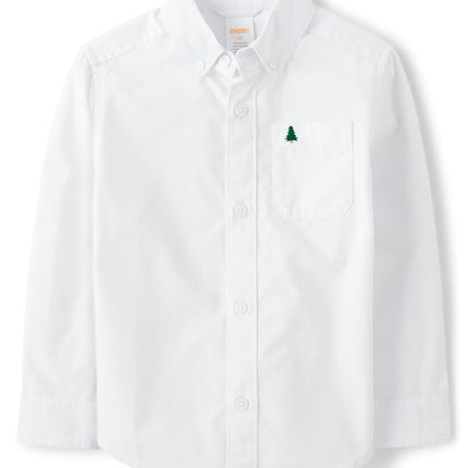 Camisas abotonadas de manga larga para niños pequeños y niños de Gymboree, Simplywht, 12