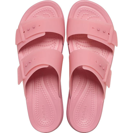 Crocs Sandalias de cuña baja Brooklyn Buckle para mujer, Rosette, 7 UK