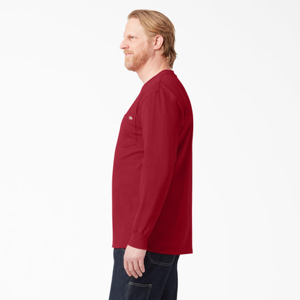 Camiseta de manga larga Dickies Big and Tall para hombre, cuello redondo grueso, color rojo inglés, talla grande alta