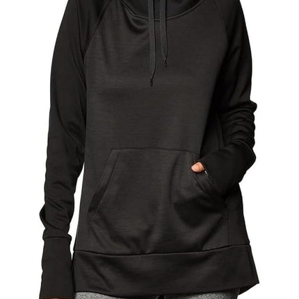 Hanes Women's Sport Performance Fleece Pullover Hoodie, Black Solid/Black Heather, S