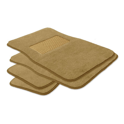 FH Group F14403BEIGE Beige Carpet Floor Mat with Heel Pad (Deluxe), Beige