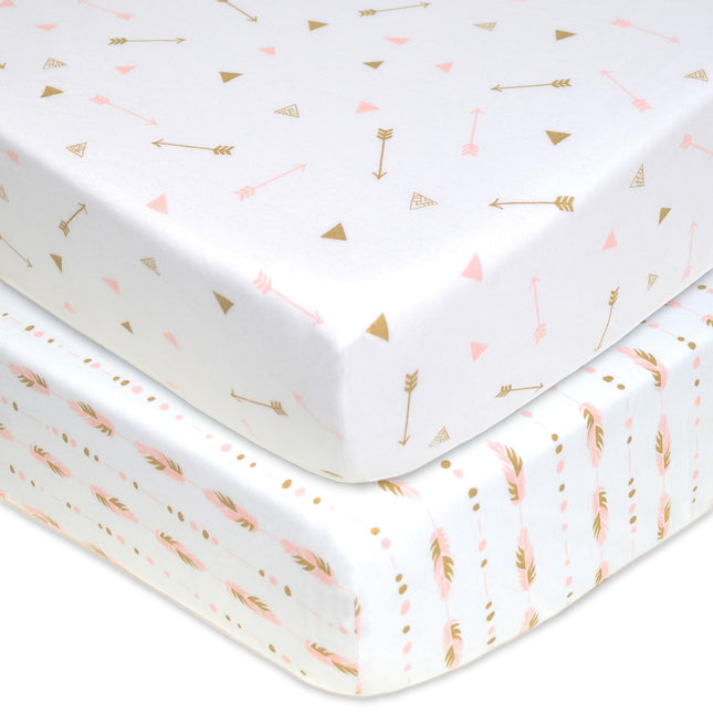 American Baby Company 2 Pack Printed 100% Cotton J