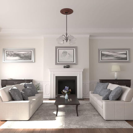 Ekena Millwork CM23VABMF Vaduz Ceiling Medallion, 23 1/2"OD x 3 1/2"ID x 2 1/8"P, Hand-Painted Brushed Mahogany