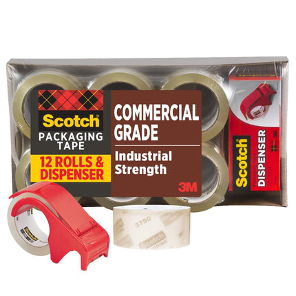 Scotch Commercial Grade Shipping Packaging Tape, 1