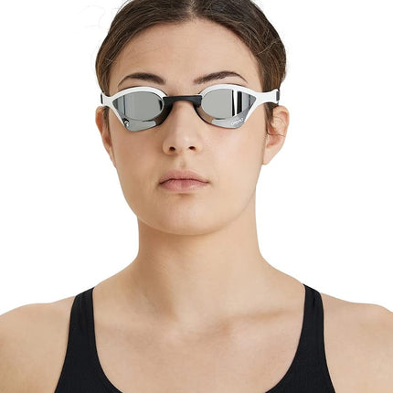 ARENA Cobra Ultra Swipe Mirror Unisex Adult Racing Swimming Goggles, Swimming Pool Goggles with Curved Mirror Lenses, Anti-Fog, UV Protection, 5 Interchangeable Nose Bridges