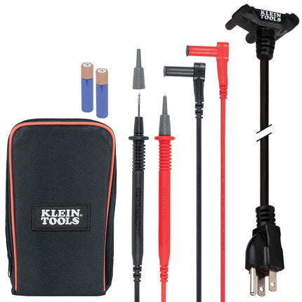 Klein Tools ET270 Auto-Ranging Digital Multi-Tester, AC/DC, Resistance, Continuity, GFCI Receptacle Tester with Test Leads and Receptacle Cord