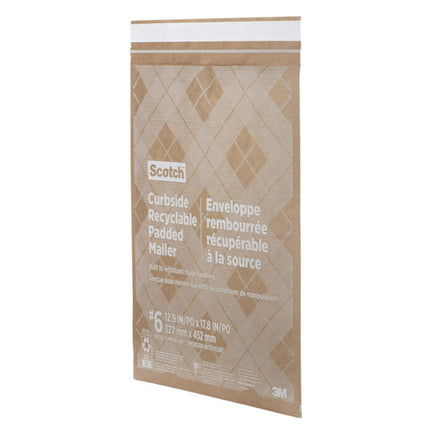 Scotch Curbside Recyclable Padded Mailers, 25 Pack, 12.5 x 17.5 in, Similar Impact Protection to Traditional Bubble mailers (CR-6-25)