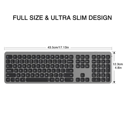 Clavier sans fil cimetech, Clavier pleine taille avancé 2.4G avec pavé numérique, Clavier ergonomique silencieux 110 touches, pour ordinateur portable, de bureau, PC, Mac, Windows 10/8/7/XP, pile incluse - Gris