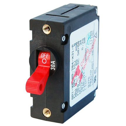 Blue Sea Systems 7221 A-Series Red Toggle Circuit Breaker - Single Pole 30A