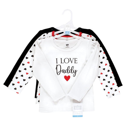 T-shirts à manches longues pour bébé Hudson Baby, fille Papa Rouge Noir, 5T