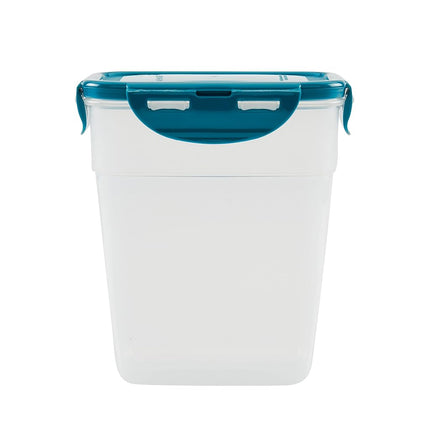 Rachael Ray Leak-Proof Stacking Container Food Storage Bin Set, 20 Piece, Clear with Teal Lids