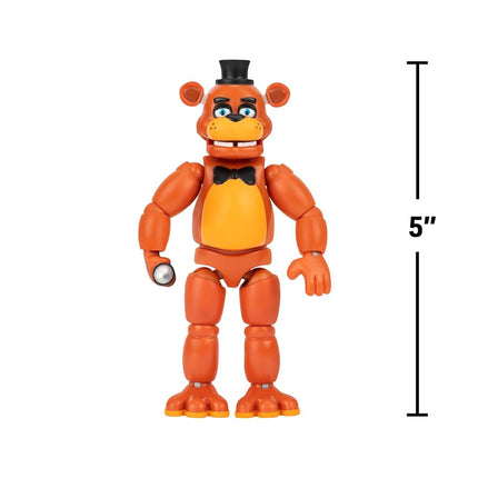 Five Nights at Freddys Classic Freddy - 5-Inch Articulated Figure with Jumpscare Feature and Glow-In-The-Dark Eyes