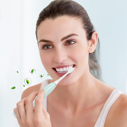Rtauys S5 Sonic Electric Toothbrush for Adults with 8 Brush Heads, IPX7 Travel Electric Toothbrush with Travel Case, 2.5 Hours Charge for 120 Days, 5 Modes with 2 Minutes Built in Smart Timer Green