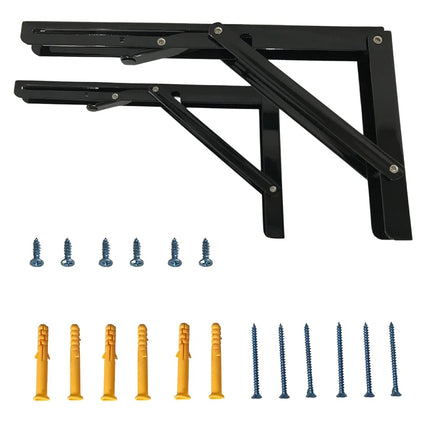 Folding Shelf Brackets 16 inch,Folding Brackets Heavy Duty Max.Load 410lb,DIY Space Saving Wall Mounted Folding Table,Pack of 2