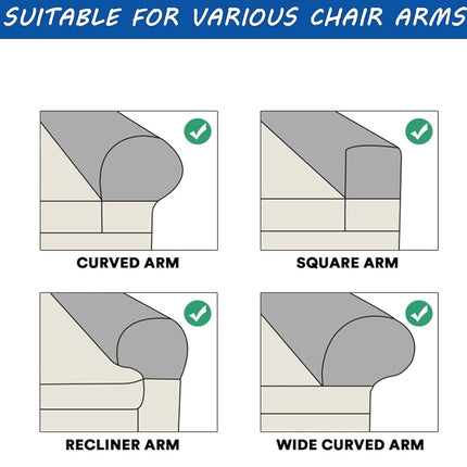 Stretch Velvet Armrest Covers Spandex Anti-Slip Arm Covers for Chairs Sofa Armchair Slipcovers for Recliner Sofa 2pcs (Peacock Blue)