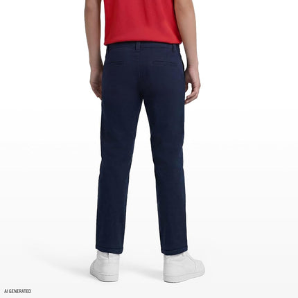 IZOD Boys' School Uniform Flat Front Twill Pants, Navy, 10