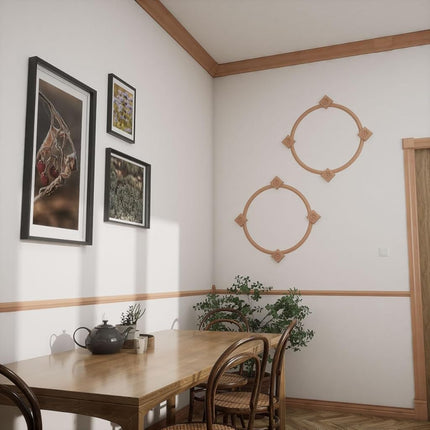3 3/4"W x 3 3/4"H x 1 1/8"P Americraft Solid Hardwood Stain Grade Standard Smooth Rosette with Beveled Edge, Cherry