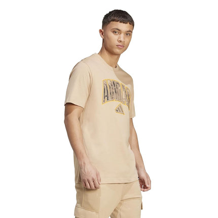 adidas Men's Camouflage Graphic T-Shirt, Warm Sandstone/Script, Large Tall