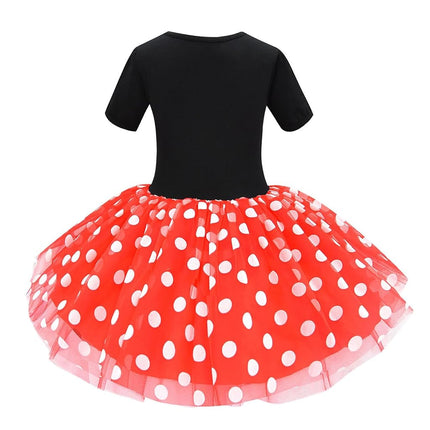 Dressy Daisy Baby Girl Costume Polka Dots Fancy Dress Up with Mouse Ears Headband Birthday Party Outfit Size 00-0, Red