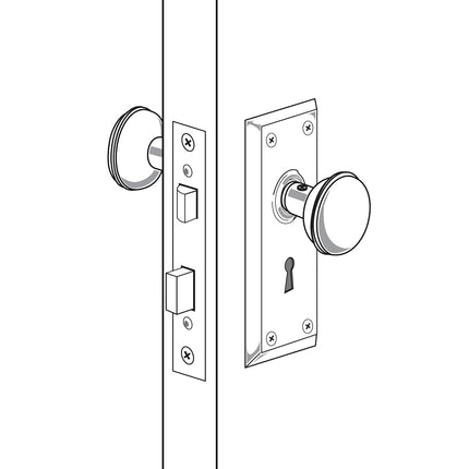 Prime-Line Products E 2280 Prime-Line Door Knob Set, 1-3/4 in Projection, 2-1/4 in Dia, Brass Plated Finish/Steel, 2-1/4"
