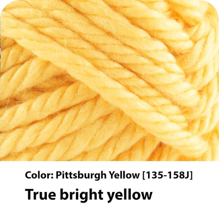 Lion Brand Yarn Hometown Yarn, Bulky Yarn, Yarn for Knitting and Crocheting, 3-Pack, Pittsburgh Yellow