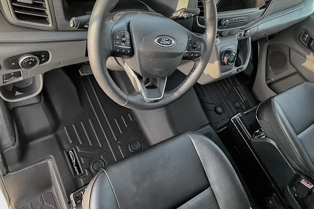 Tapis de sol SMARTLINER sur mesure toutes saisons (1 pièce) compatible avec Ford E-Transit (fourgon utilitaire) 2022-2023