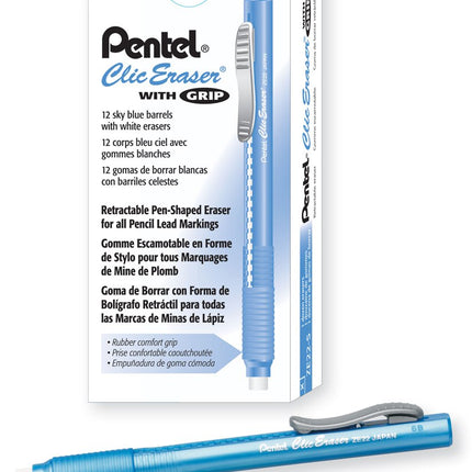 Pentel ZE22S, Clic Eraser Grip, Retractable Eraser