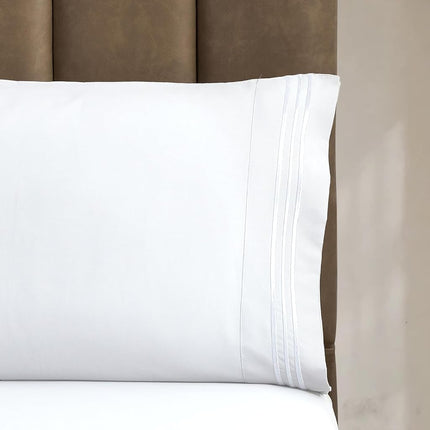 CELINE LINEN 4-Piece Bed Sheet Set with Deep Pockets, Queen White