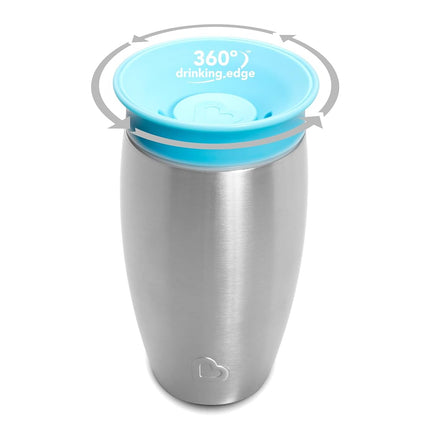 Munchkin Click Lock Flip Straw Cup, 9 Ounce, 2 Count, Blue/Green